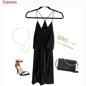 Express Black Front Tie Knot Mini Dress Size - XSmall